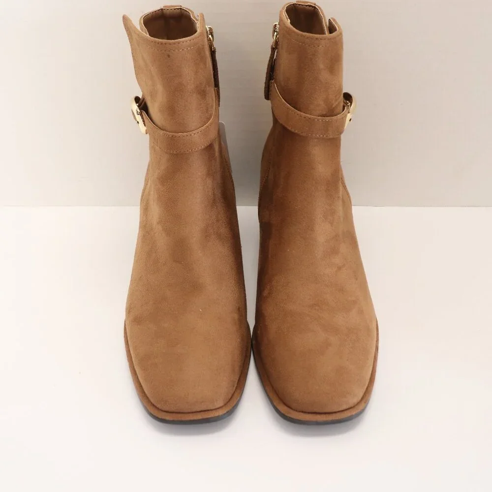 Liz Claiborne Women's Tan Swede Boots New with Tags and Zippers on Sides